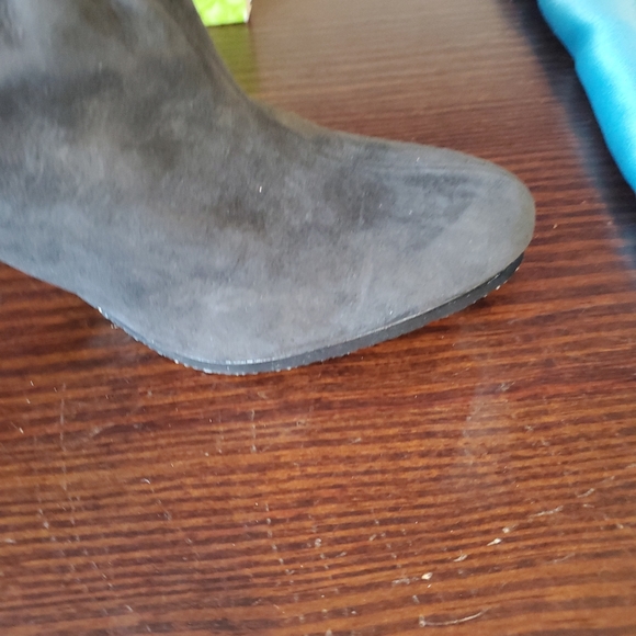 Womens Sam Edelman Grey Pewter Suede Bootie Heels, Simone sz 10 New in Box - Picture 7 of 16